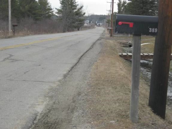 Mailbox on side of the road demonstrating 36 inches from the side of the road